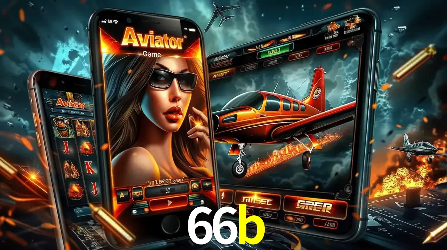 O popular jogo de apostas Aviator exibido em vários celulares e tablets, mostrando a interface emocionante e a ação de voo disponíveis para jogar agora no 66b.