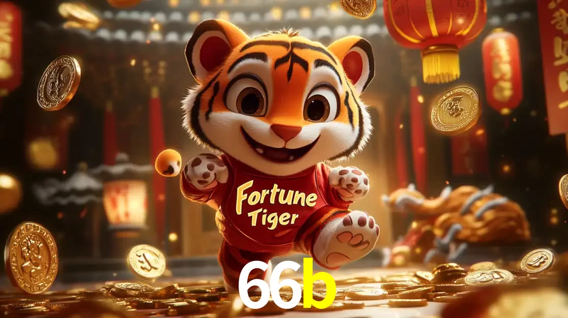 O alegre personagem do Fortune Tiger correndo sobre um caminho de moedas de ouro, simbolizando os grandes prêmios e a diversão do popular jogo de slot do 66b.